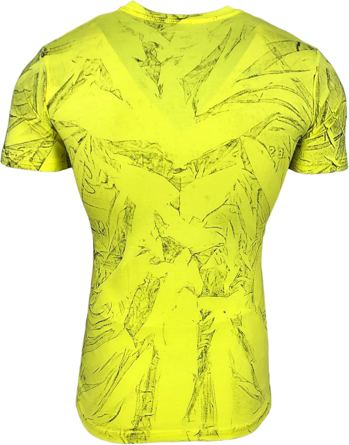 Subliminal Mode Herren-T-Shirt, gewaschen, Vintage, Rundhalsausschnitt, 3D-Druck, kurzärmlig, Grösse