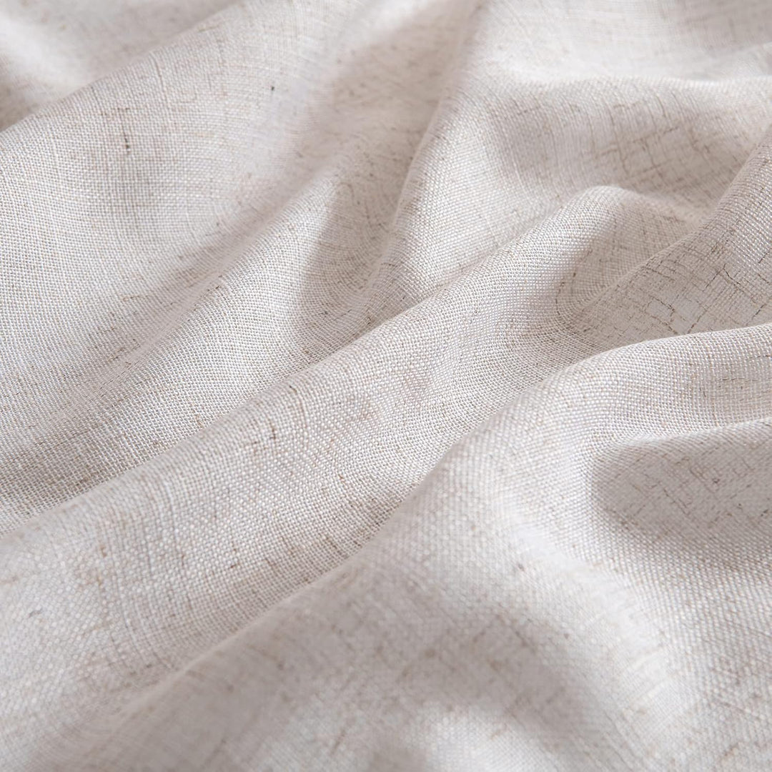 MIULEE Gardinen Vorhänge mit ösen Voile Vorhang Modern Leinenoptik Halbtransparent für Wohnzimmer Sc