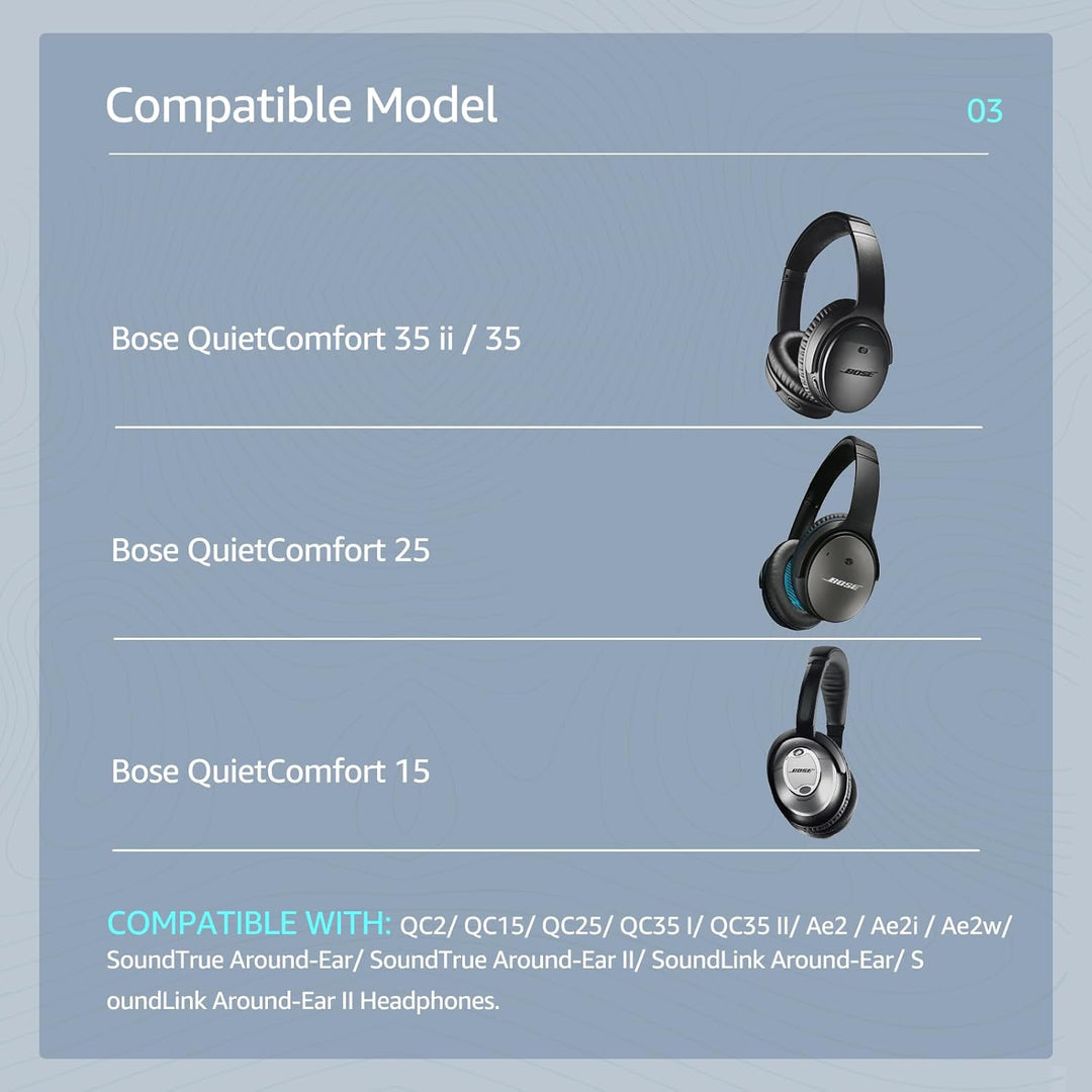 Cooling-Gel QuietComfort 35 / QC35 ii Ersatz-Ohrpolster für Bose-Kopfhörer, auch passend für Bose QC