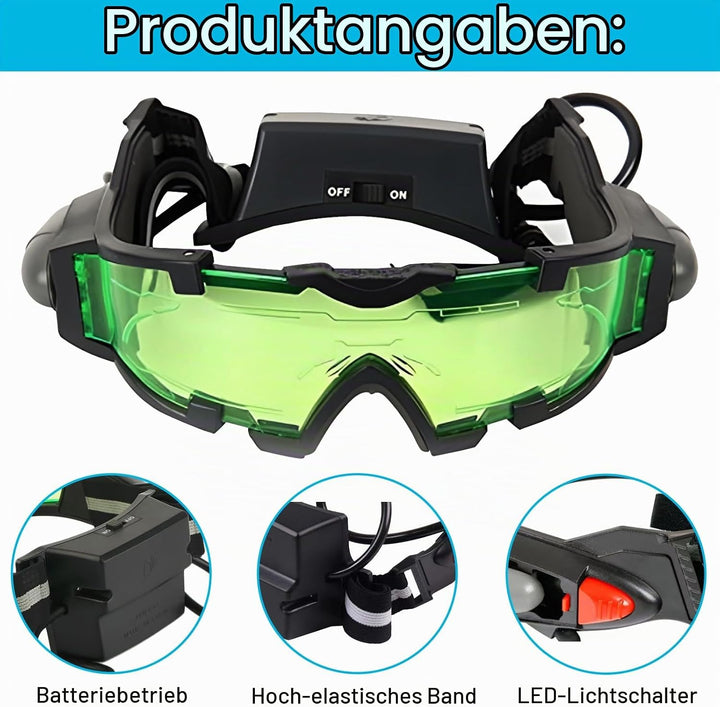 Nachtsichtbrille für Kinder, Nachtsichtbrille, Verstellbare Kinder LED-Nachtbrille, Schutzbrille mit