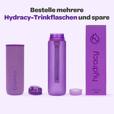 Hydracy Trinkflasche mit Fruchteinsatz - 500ml Wasserflasche - BPA-freie Trinkflasche mit Zeitmarkie