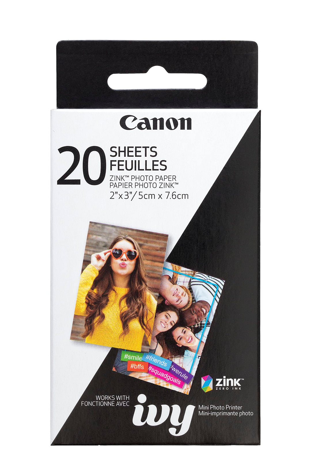Canon Zink Fotopapier 20 Bögen 4.25in. x 2.50in. x 0.75in., 20 Bögen