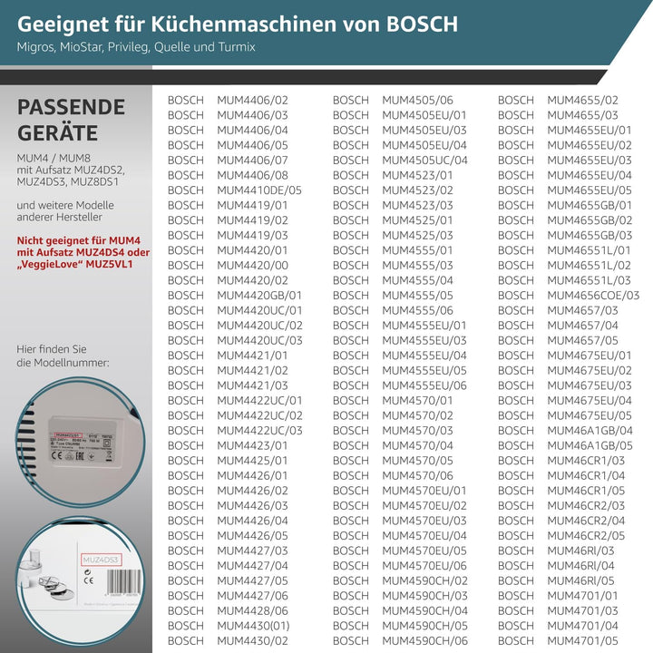 2x Mitnehmer Flügelrad kompatibel mit Bosch Durchlaufschnitzler I Ersatzteil für Küchenmaschine MUM4
