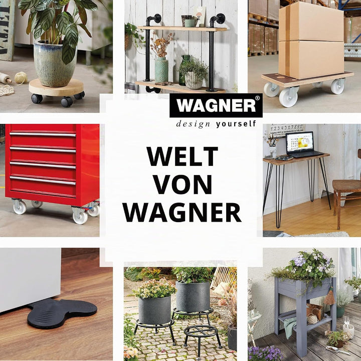 WAGNER Design - 3C - Lenkrollen / Apparaterollen / Möbelrollen 4tlg. Set - weiss, Softlauffläche, Du