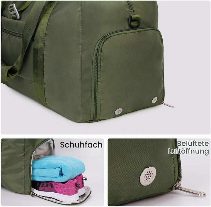 Ceneda Sporttaschen Klassische Reisetasche mit Schuhfach und Kulturtasche Sporttasche Damen Herren T