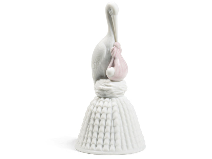 NAO Porcelain by Lladro Stork Bell (PINK) (Baby Collection) 2001760