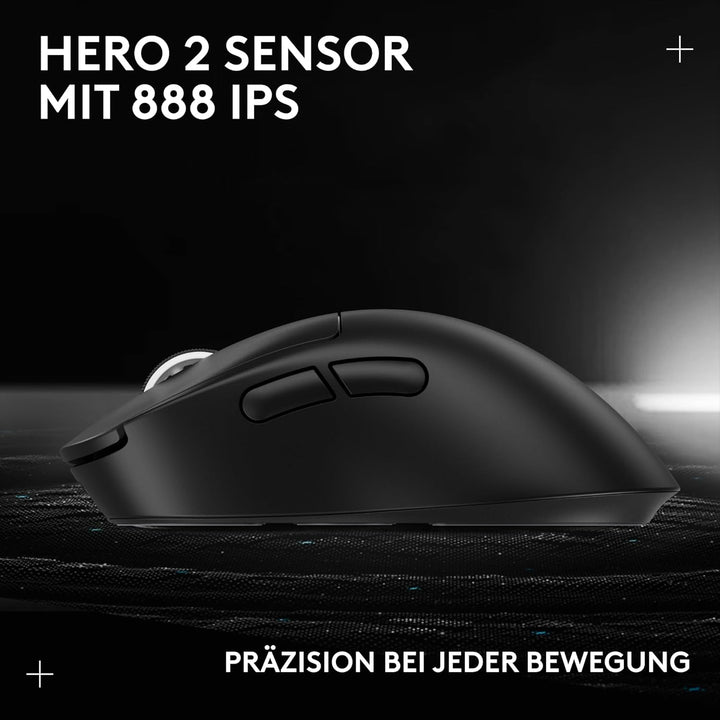 Logitech G PRO X SUPERLIGHT 2 DEX LIGHTSPEED kabellose Gaming-Maus, West Europa Verpackung, 60 g lei