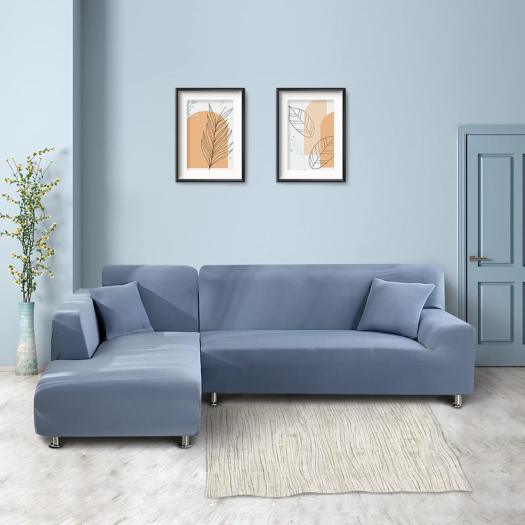 Lydevo Sofabezug Ecksofa L Form Sofa Überwürfe Stretch Sofabezug L Form Rechts oder Links mit Zwei K