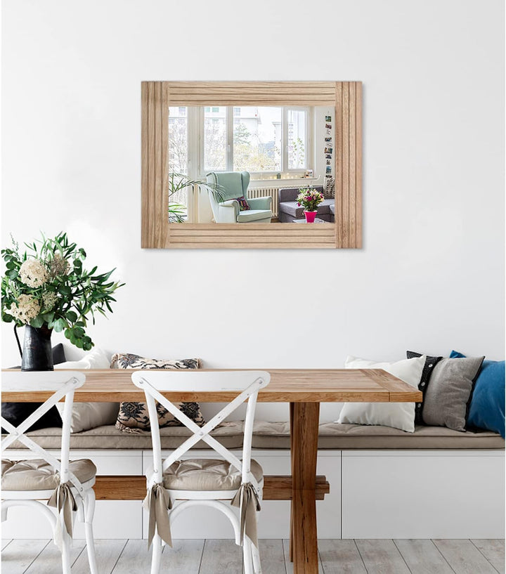 Spiegel, rechteckig, Retro, aus Holz, Wandmontage, Farmhouse, Schlafzimmer, Badezimmer, Eitelkeit, E
