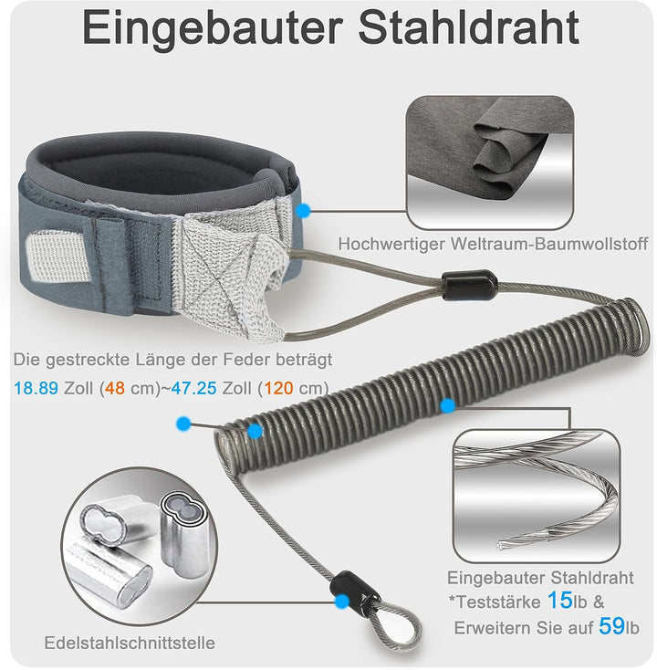 FitStill wasserdichter Einbeinstativ, schwimmender Handgriff + Sicherheits-Handschlaufe mit Stahlker