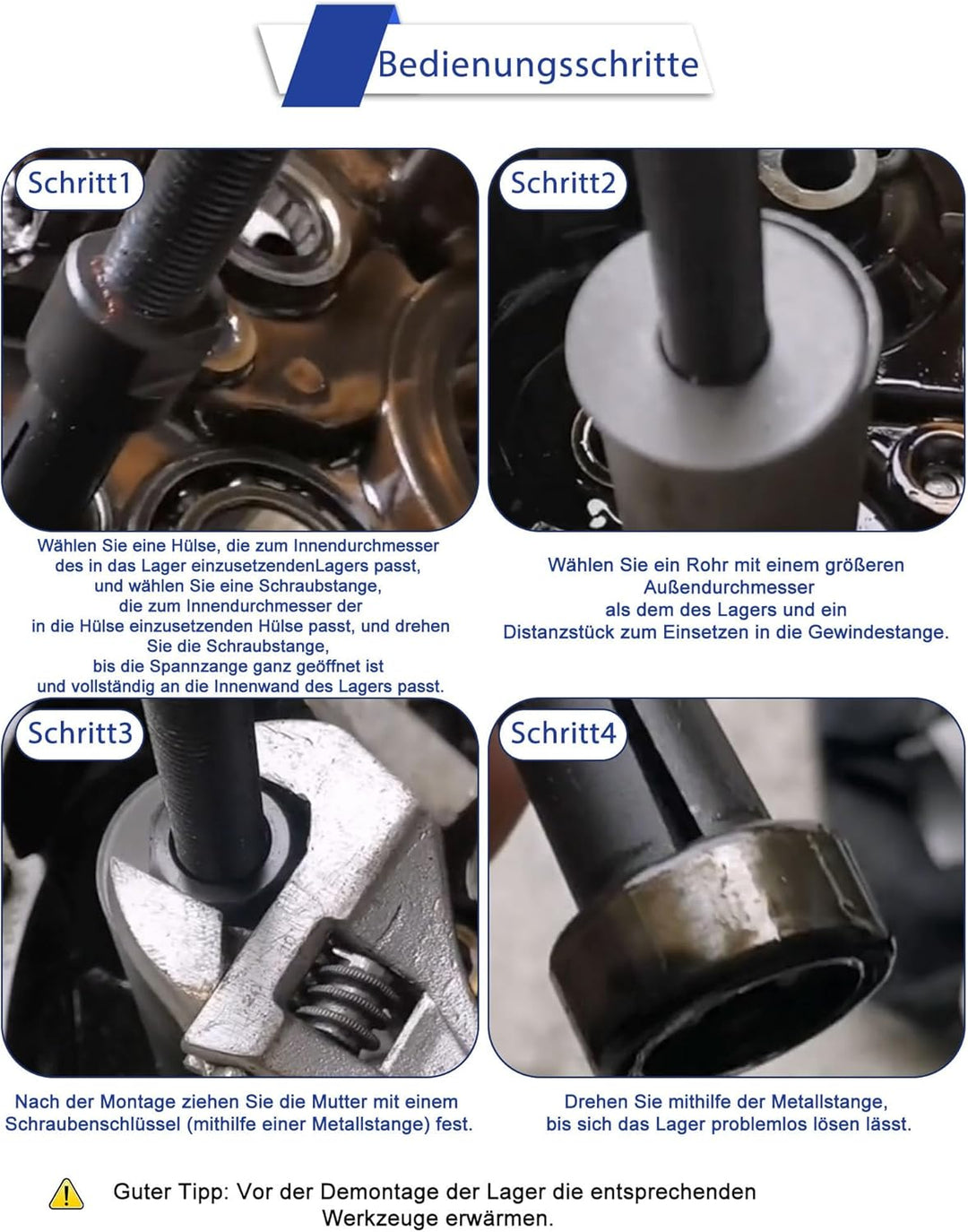Fahrrad Innen lagerabzieher mit Tragbarem Blasgeformtem Koffer Innenlager Abzieher Radlager Abzieher