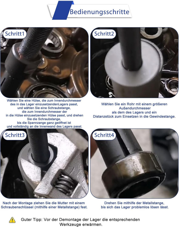 Fahrrad Innen lagerabzieher mit Tragbarem Blasgeformtem Koffer Innenlager Abzieher Radlager Abzieher