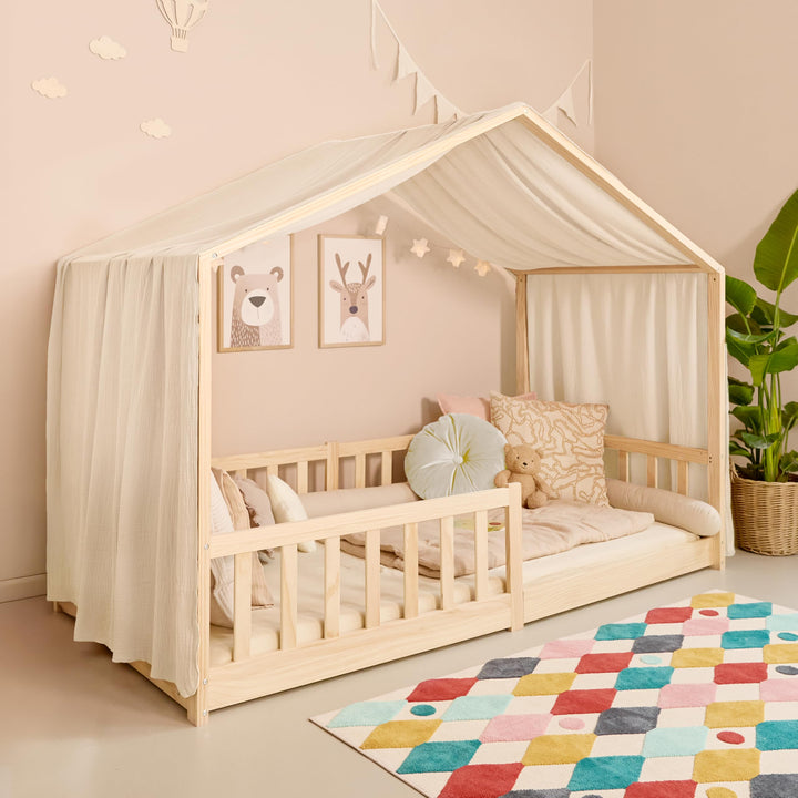 Mooskind Hausbett Himmel – Aus weichem Musselin in 7 Farben – 100% Bio-Baumwolle – Traumhafte Hausbe