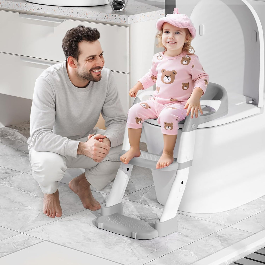 Toilettensitz Kinder, 3 IN 1 Toilettensitz Kinder mit Treppe für Jungen Mädchen, Upgraded 3-in-1 Bab