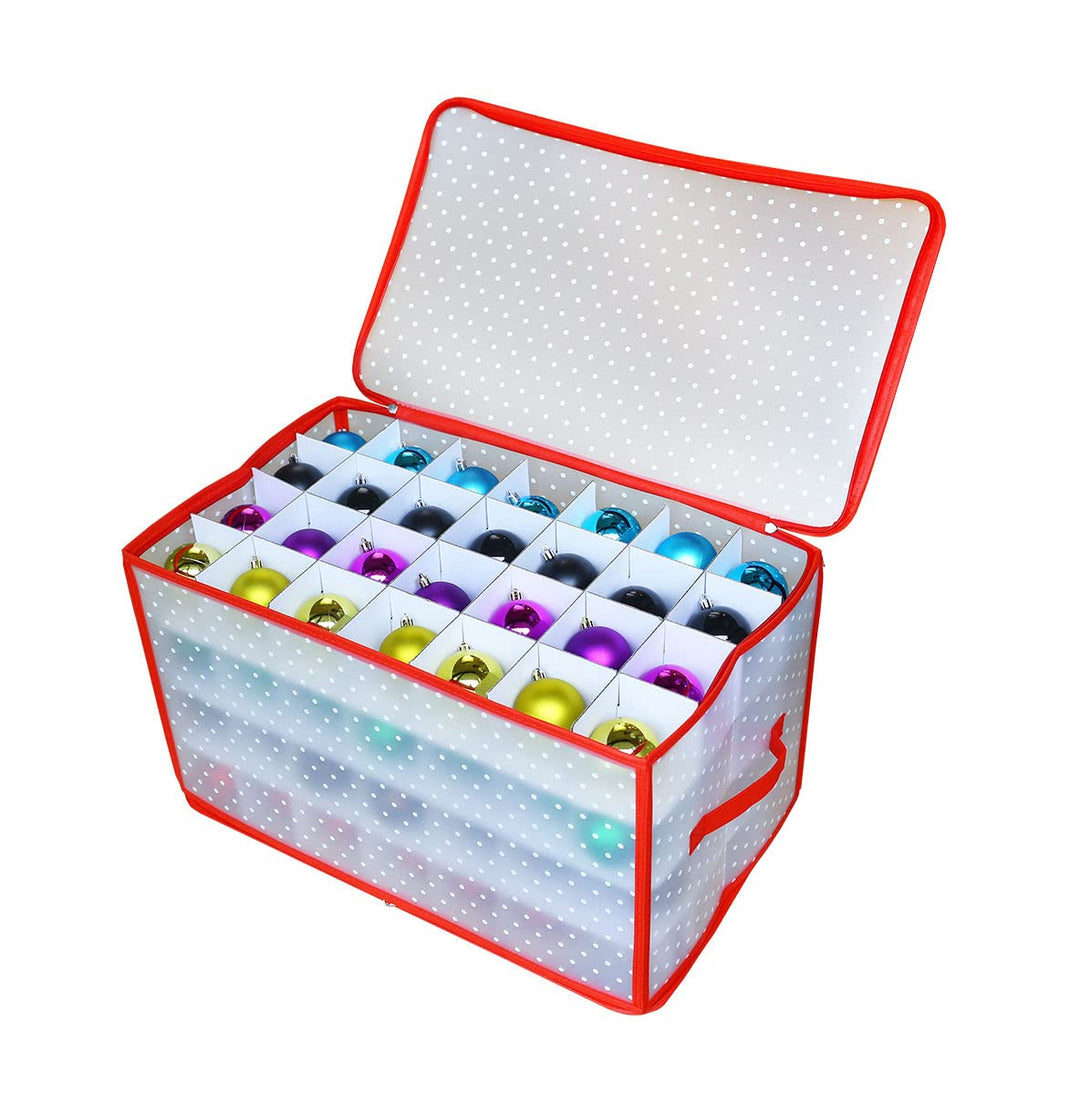Spetebo XL Aufbewahrungsbox für Christbaumkugeln - für 112 Kugeln - Sortierbox Kiste für Weihnachtss