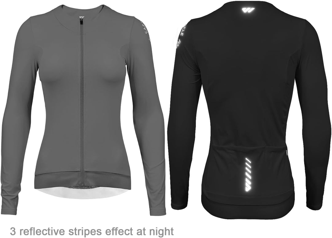Wulibike Radtrikot Damen Langarm,Fahrradtrikot Atmungsaktiv Rennrad Trikot Hochelastisch Fahrrad Kle