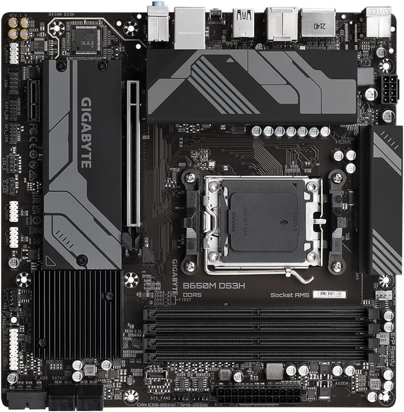 Gigabyte B650M DS3H Motherboard AMD B650 Socket AM5 Micro ATX