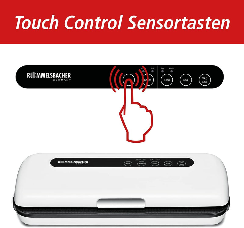 ROMMELSBACHER Vakuumierer VAC 110 - vollautomatisch, 2 Pumpengeschwindigkeiten, 2 Versiegelungszeite