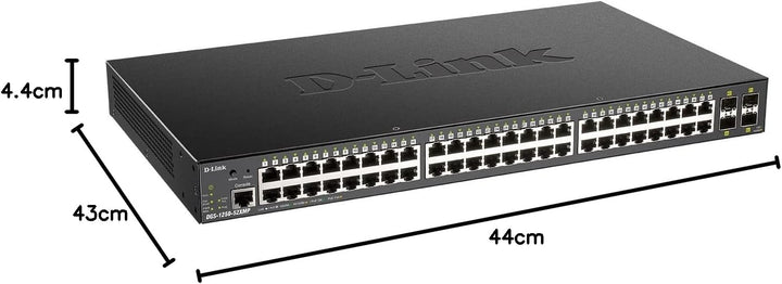 D-Link DGS-1250-52XMP/E, 52-Port Smart Managed Gigabit Switch (48x BaseT PoE+ Port, 4x 10G SFP+ Slot