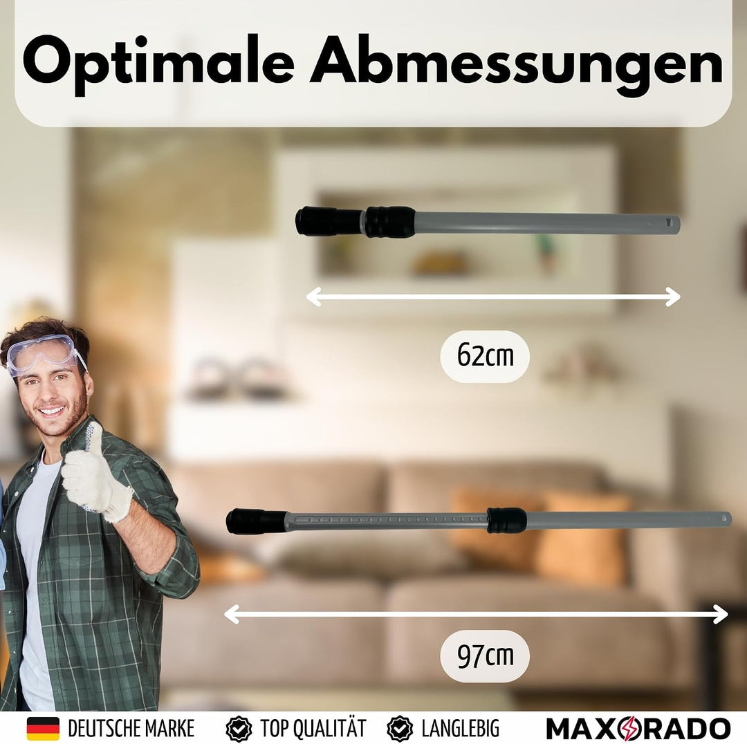 Teleskoprohr Verlängerungsrohr Ausziehbar kompatibel mit Ersatzteil für Bosch Siemens Staubsauger Ro