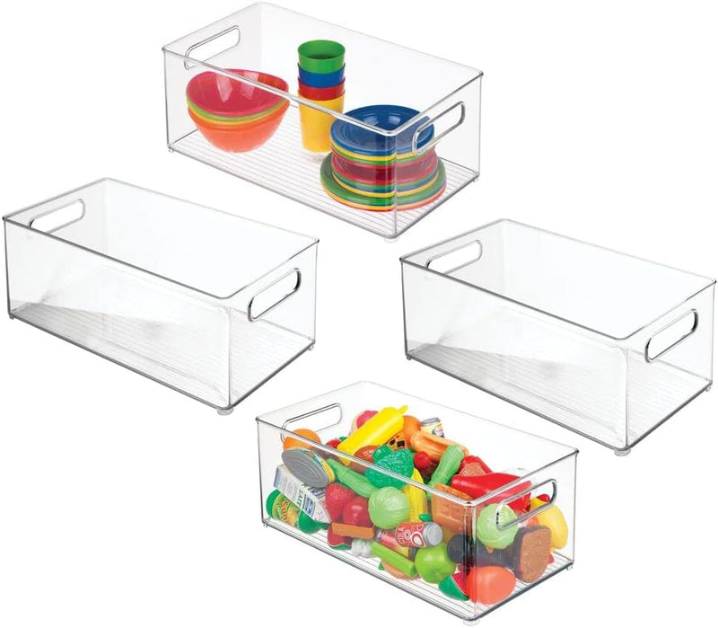 mDesign 4er-Set Spielzeugaufbewahrung – Aufbewahrungsbox aus stabilem Kunststoff – vielseitige Box m