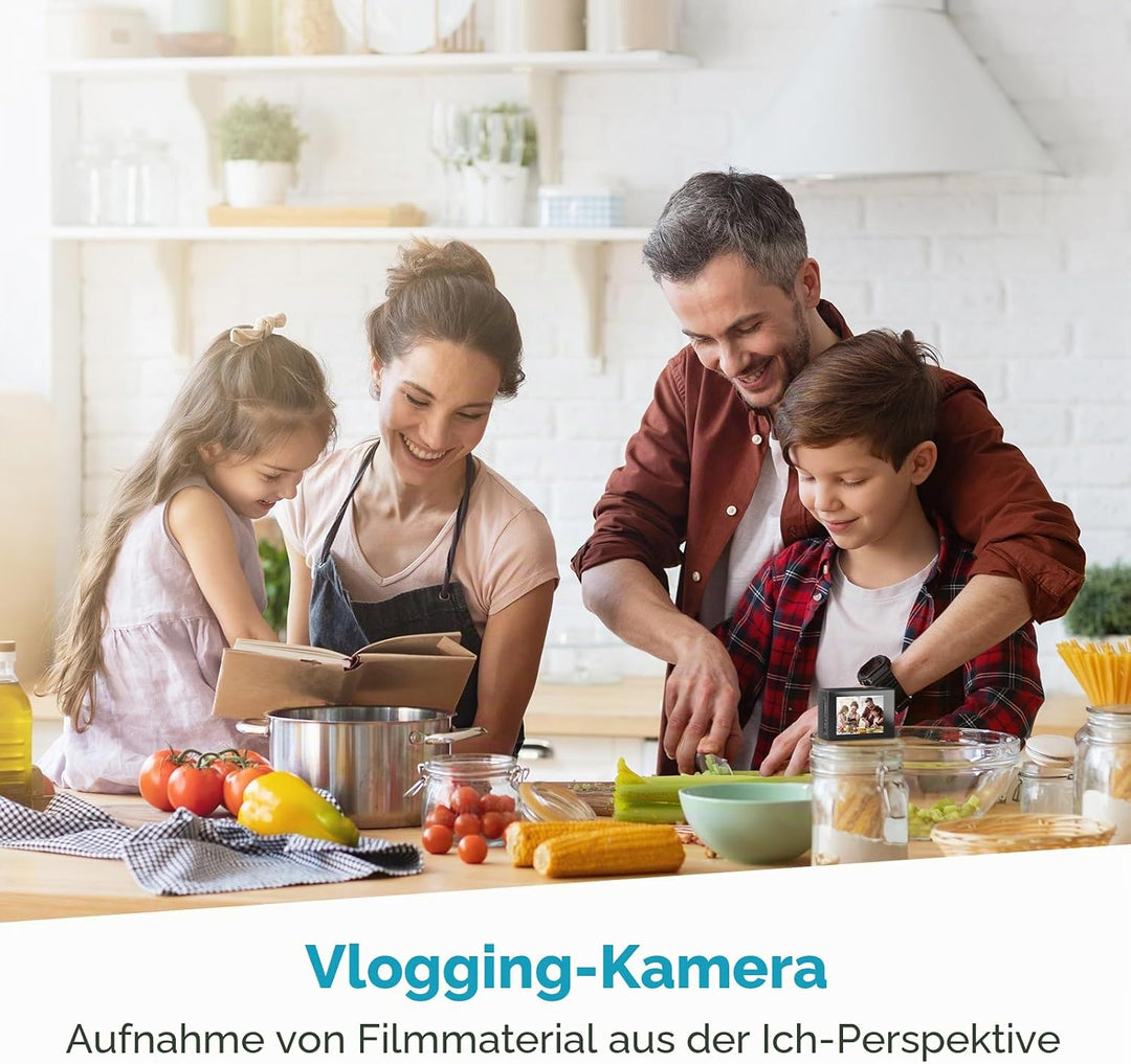 4K Action Cam mit 64G SD Card, 40M Unterwasserkamera WiFi 170° Helmkamera HD 20MP Wasserdicht Action