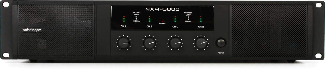 Behringer NX4-6000 Ultraleichter 6000-Watt-4-Kanal-Class-D-Leistungsverstärker mit SmartSense-Lautsp