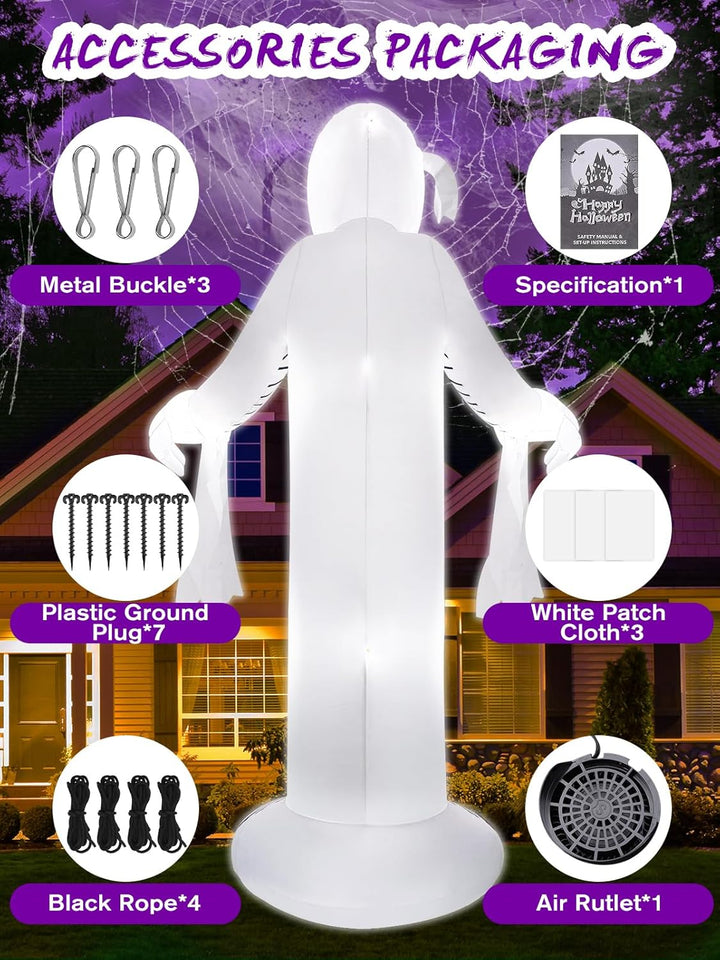 Kalolary 12 FT Halloween Aufblasbare Mumie für den Aussenbereich Aufblasbare beleuchtete Gartendekor