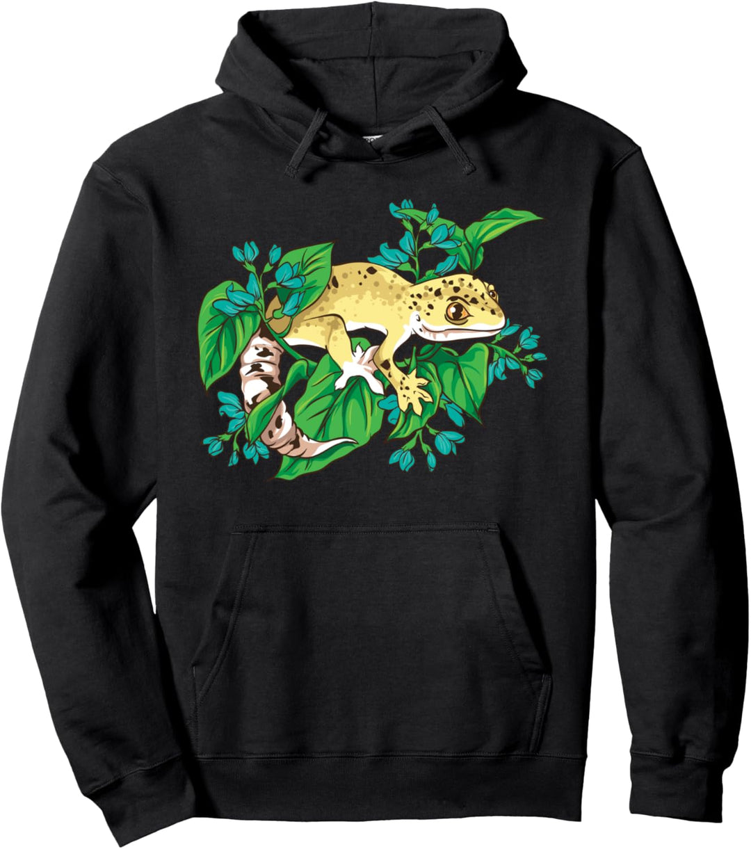 Gecko Grafischer Hauben-Gecko im Laub Gecko Mama Gecko Papa Pullover Hoodie