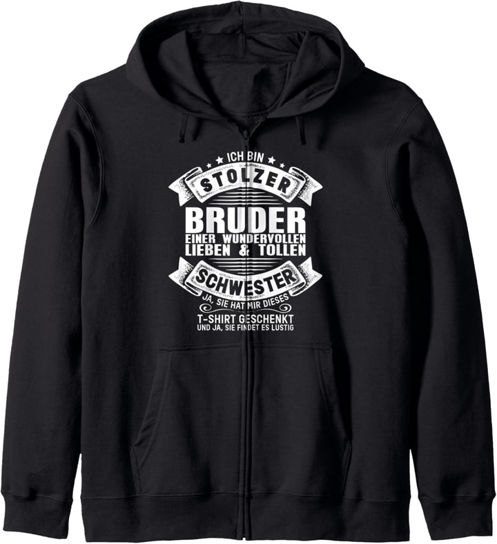 Lustiges Stolzer Bruder Geschwister Outfit Geschenk Kapuzenjacke