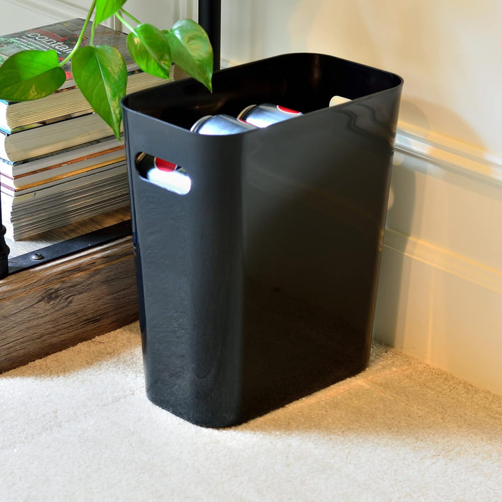 Youngever 2er Pack Schmaler Mülleimer, 10L Kunststoff Müllbehälter, Mülleimer mit Griffen für Heimbü