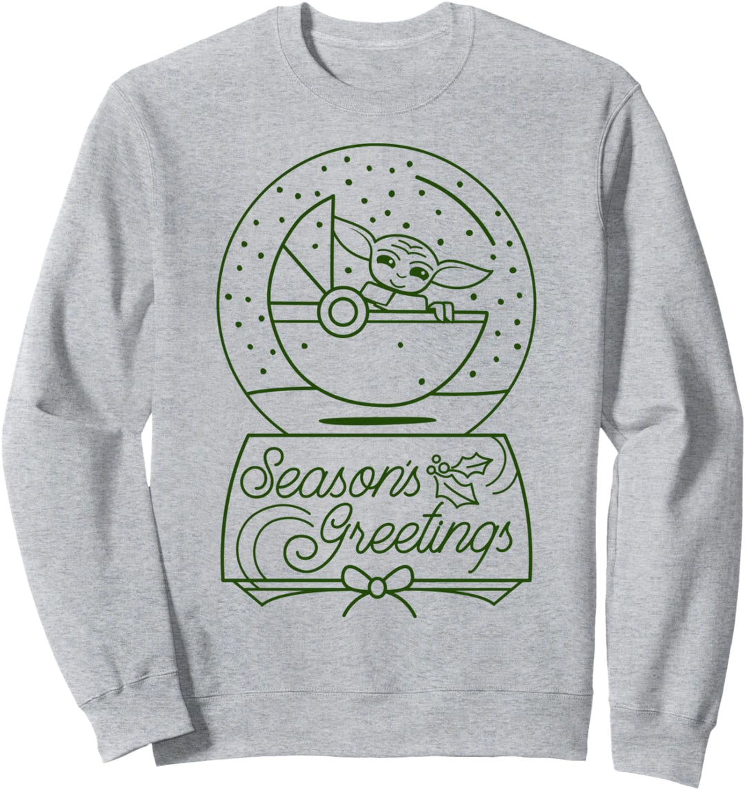 Star Wars Christmas The Child Season's Greetings Snow Globe Sweatshirt