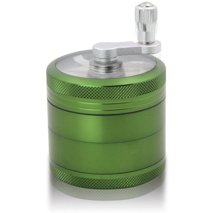 DCOU Handkurbel Premium Mühle unzerbrechlich CNC Aluminium Metall Mahler Schleifer 4 Teile Ø55mm Grü