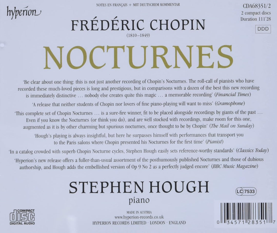 Chopin: Die Nocturnes, Audio-CD