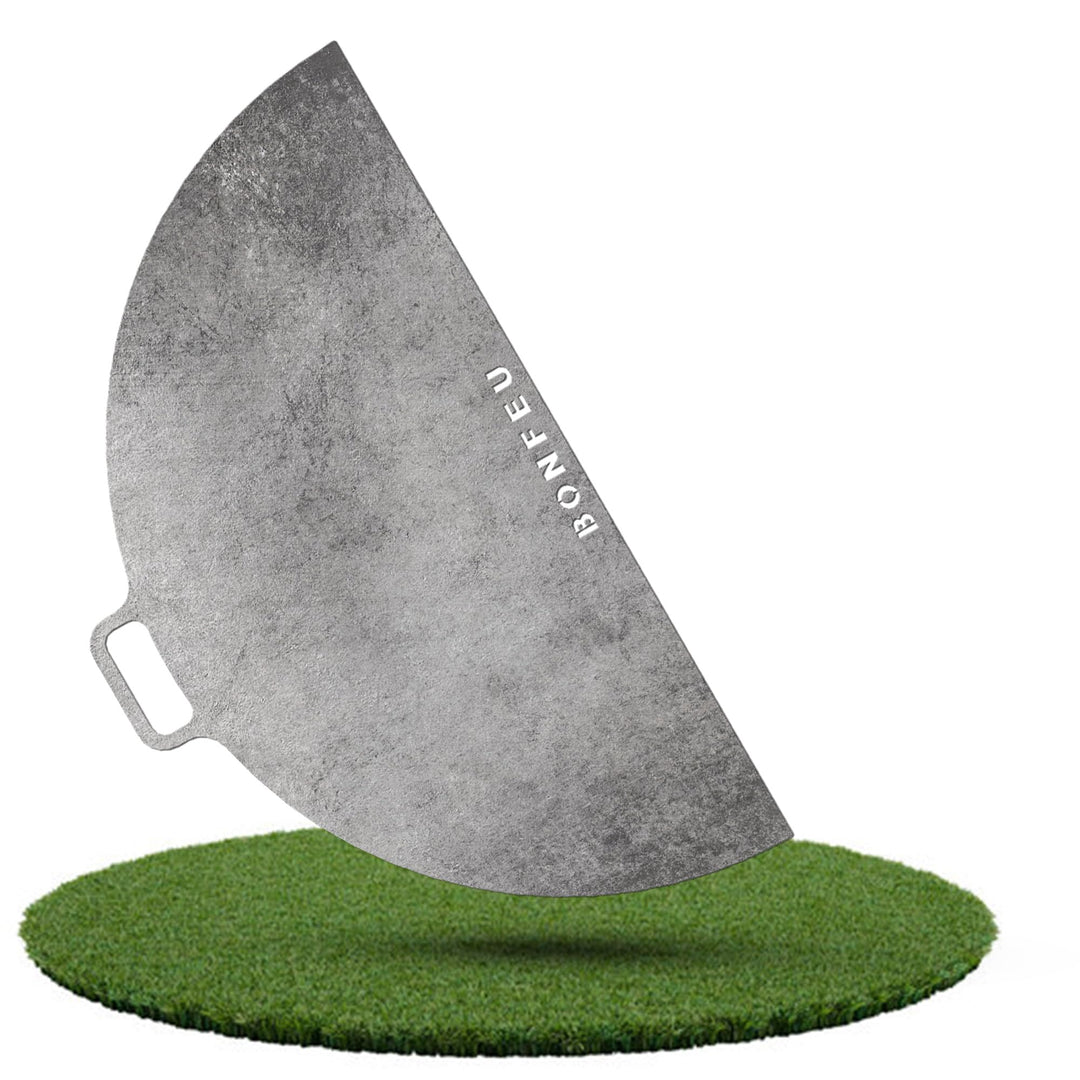 BonFeu Plancha Feuerplatte ½ Ø120cm - 6mm Dick - Grillplatte Rund - Grillplatte für Feuertonne - Feu