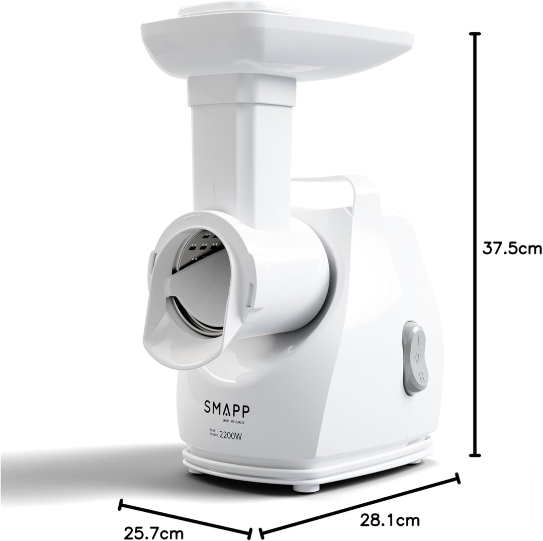 SMAPP 490.81 Fleischwolf Elektrische – 2200W Leistung, 3 Edelstahl-Lochscheiben (2,7mm, 4mm, 8mm), W