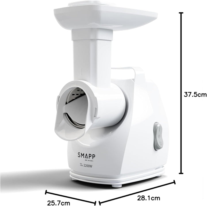SMAPP 490.81 Fleischwolf Elektrische – 2200W Leistung, 3 Edelstahl-Lochscheiben (2,7mm, 4mm, 8mm), W