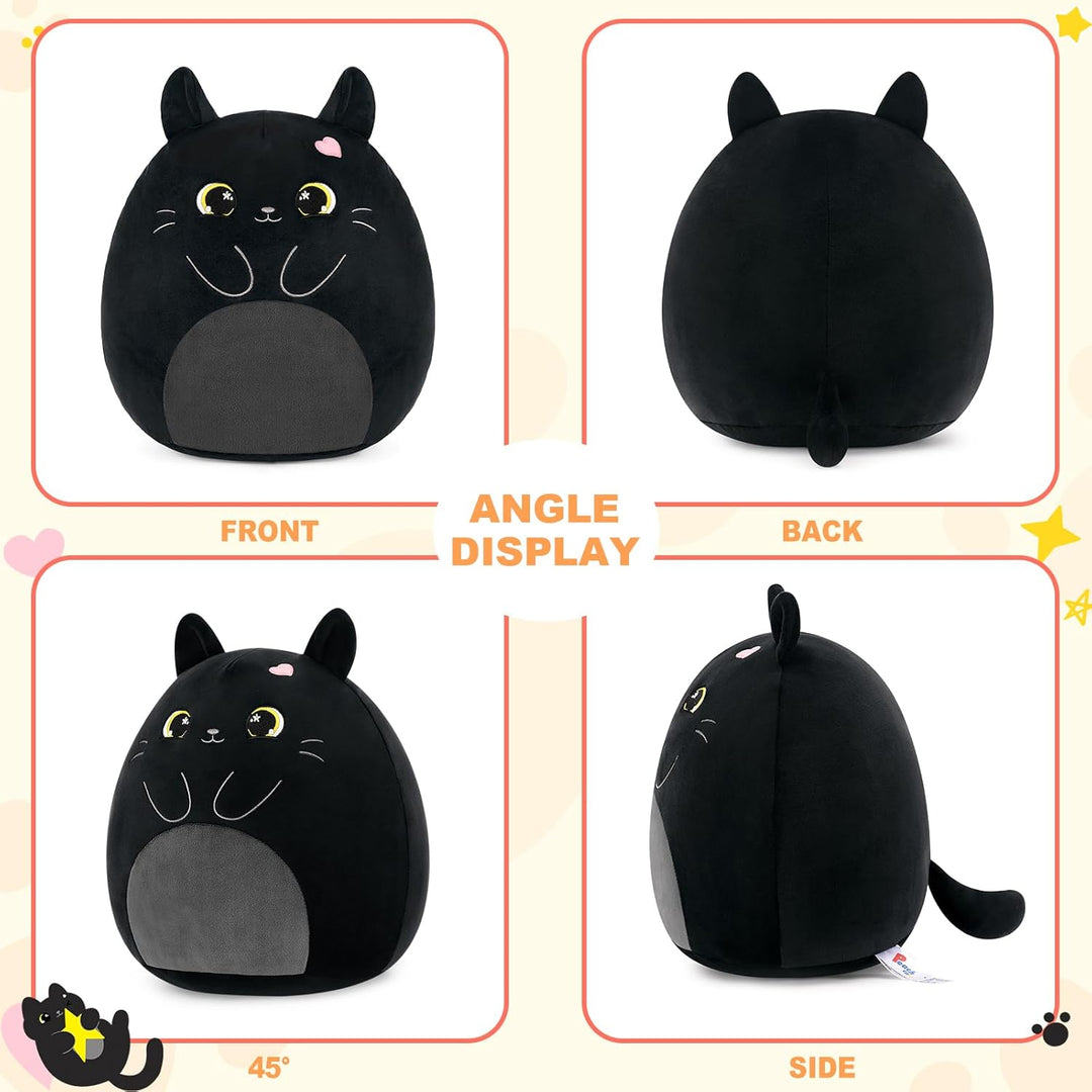 shownicer Plüschtier Katze Kuscheltier Stofftier Kawaii Katze Plüsch Kissen Spielzeug Geschenk für E