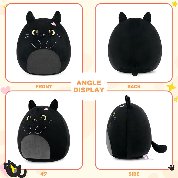 shownicer Plüschtier Katze Kuscheltier Stofftier Kawaii Katze Plüsch Kissen Spielzeug Geschenk für E