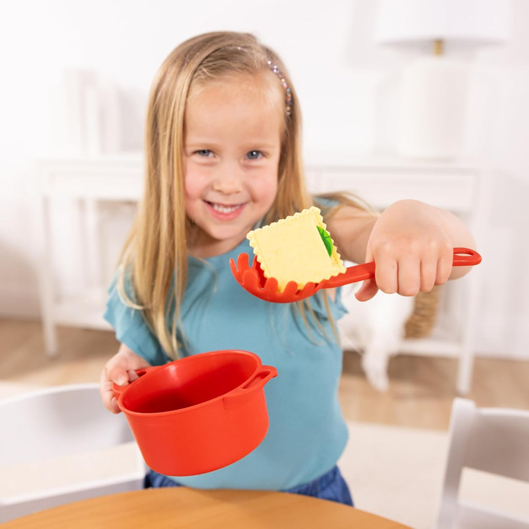 Melissa & Doug Pasta Spielset - 50+ Teile inklusive verschiedener Spiel-Nudelsorten aus Filz, Töpfe