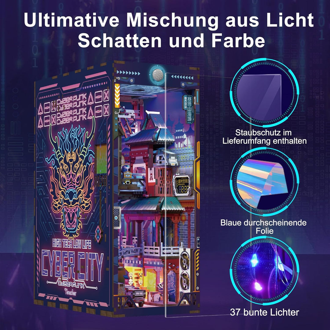 Tonecheer Book Nook Kit 3D Holzpuzzle Booknooks DIY Modellbausätze Erwachsene zum Baue Miniatur Haus