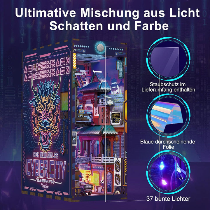 Tonecheer Book Nook Kit 3D Holzpuzzle Booknooks DIY Modellbausätze Erwachsene zum Baue Miniatur Haus