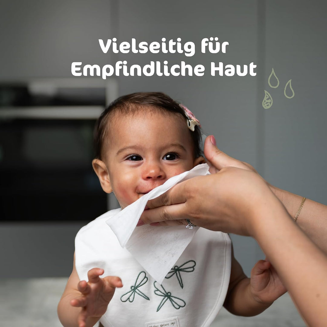 Naty XXL kompostierbare Baby Feuchttücher – Unparfümiert, 100% pflanzenbasiert, plastikfrei, hypoall