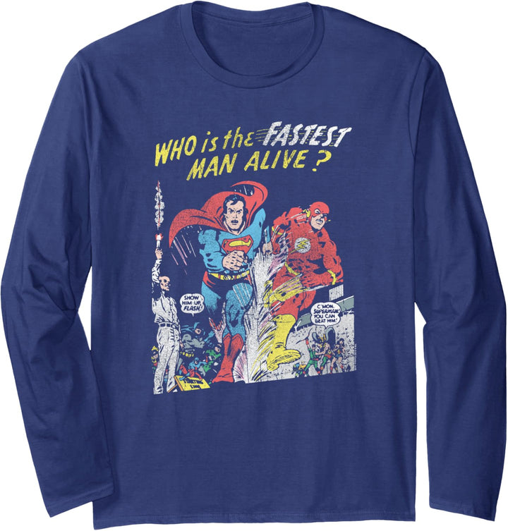 Justice League The Flash and Superman Langarmshirt
