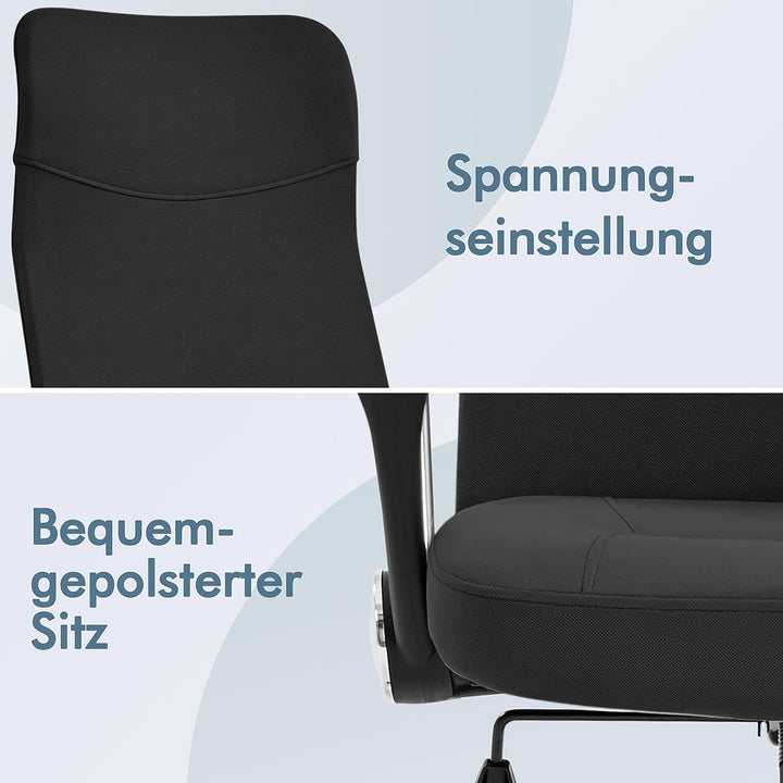 Yaheetech Bürostuhl, ergonomischer Schreibtischstuhl, chefsessel Computerstuhl, 360° Drehstuhl mit k