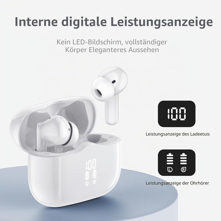 Kabellose Bluetooth Kopfhörer, In Ear Kopfhörer Bluetooth 5.4 mit 4 ENC Noise Cancelling Mics, HiFi