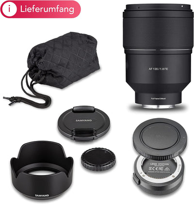 Samyang AF 135mm F1,8 FE für Sony E + Samyang Lens Station – Autofokus Vollformat & APS-C Teleobjekt