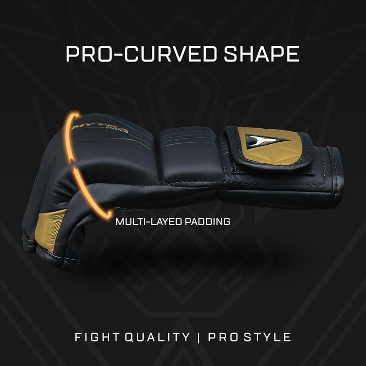 MMA Handschuhe für Herren und Damen — Atmungsaktive Open-Palm Sparring Handschuhe, Grappling Handsch