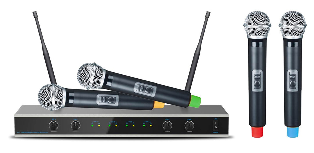 E-Lektron IU-4011 digital UHF Funkmikrofon System 4x Hand-Mikrofon drahtlos Set …