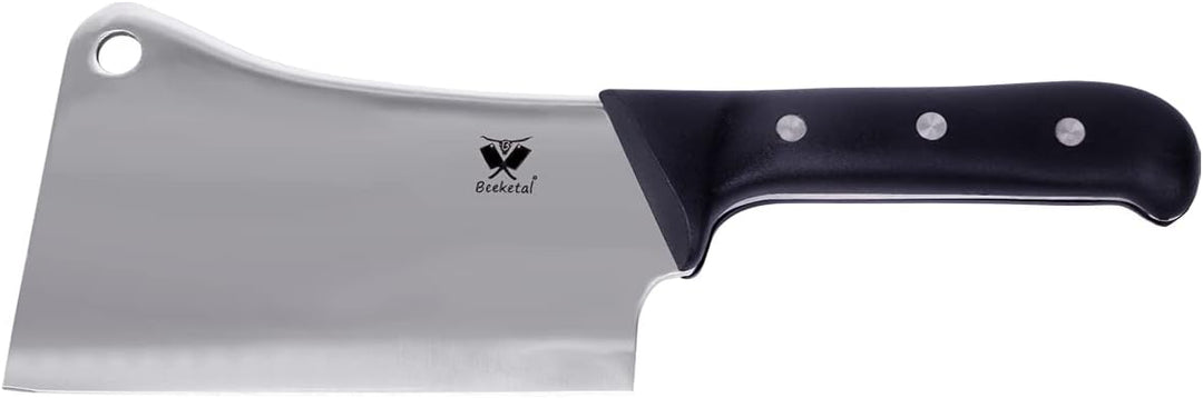 Beeketal 'HBB-20' Profi Fleischer Hackbeil mit ca. 200 mm Klinge aus 420 J 2 Edelstahl, rutschfestem